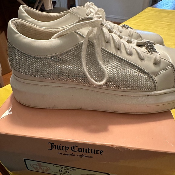 Juicy Couture Shoes - Juicy Couture Dorothy White Rhinestone Bling Sneaker-sz 9.5